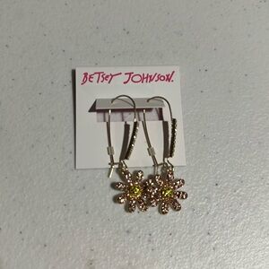 Betsey Johnson Floral Earrings NWT